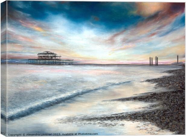 The Old Brighton Pier Canvas Print by Alexandra Lavizzari