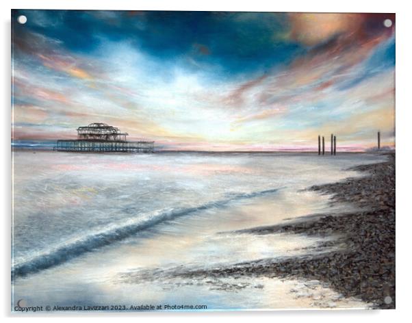 The Old Brighton Pier Acrylic by Alexandra Lavizzari