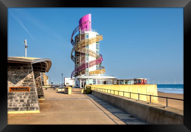 Capturing the Charm of Redcar's Vertical Pier Framed Print by Steve Smith