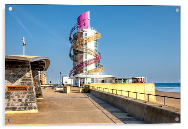 Capturing the Charm of Redcar's Vertical Pier Acrylic by Steve Smith