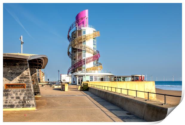 Capturing the Charm of Redcar's Vertical Pier Print by Steve Smith