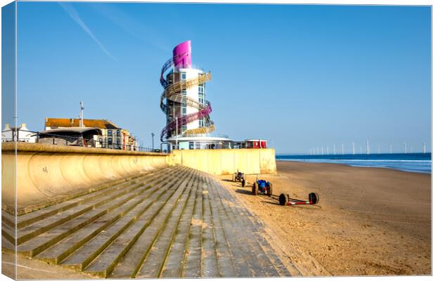 Experience the Beauty of Redcar's Vertical Pier Canvas Print by Steve Smith