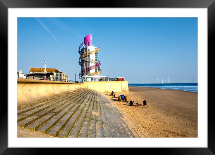 Experience the Beauty of Redcar's Vertical Pier Framed Mounted Print by Steve Smith