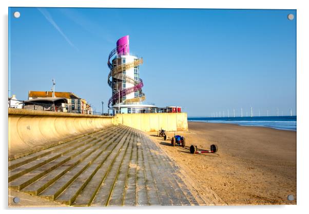 Experience the Beauty of Redcar's Vertical Pier Acrylic by Steve Smith