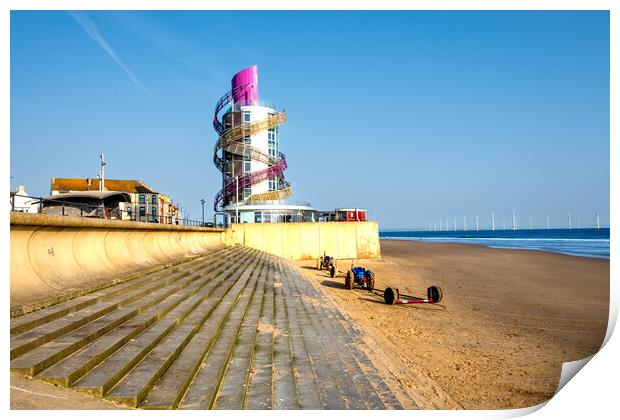 Experience the Beauty of Redcar's Vertical Pier Print by Steve Smith