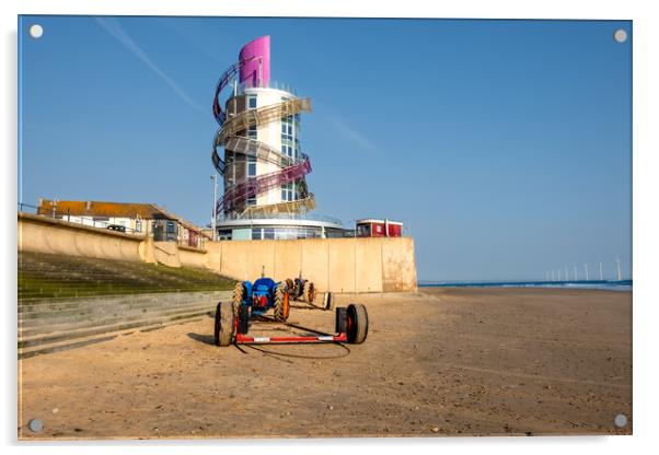 Redcar's Vertical Pier: A Coastal Delight Acrylic by Steve Smith