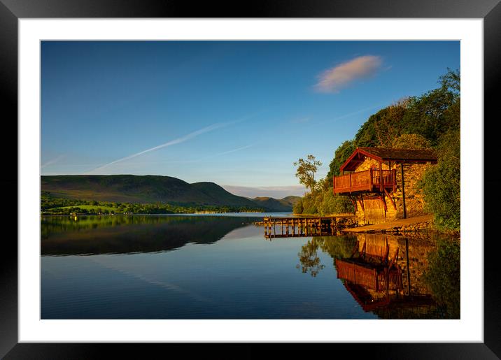 Ullswater, Cumbria UK and the Duke Of Portland boat house  Framed Mounted Print by Michael Brookes