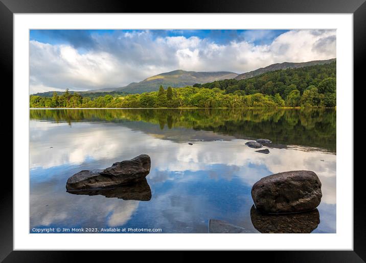 Coniston Water Reflections Framed Mounted Print by Jim Monk