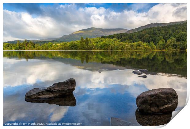Coniston Water Reflections Print by Jim Monk