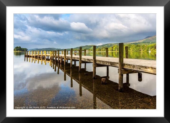 Monk Coniston Jetty Framed Mounted Print by Jim Monk