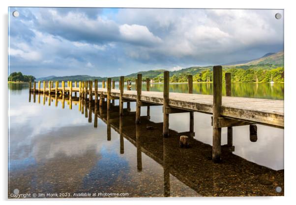 Monk Coniston Jetty Acrylic by Jim Monk