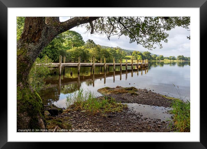Monk Coniston Jetty, Coniston Water Framed Mounted Print by Jim Monk