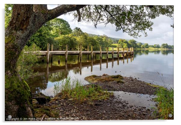 Monk Coniston Jetty, Coniston Water Acrylic by Jim Monk