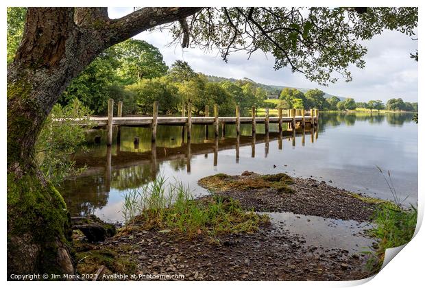 Monk Coniston Jetty, Coniston Water Print by Jim Monk