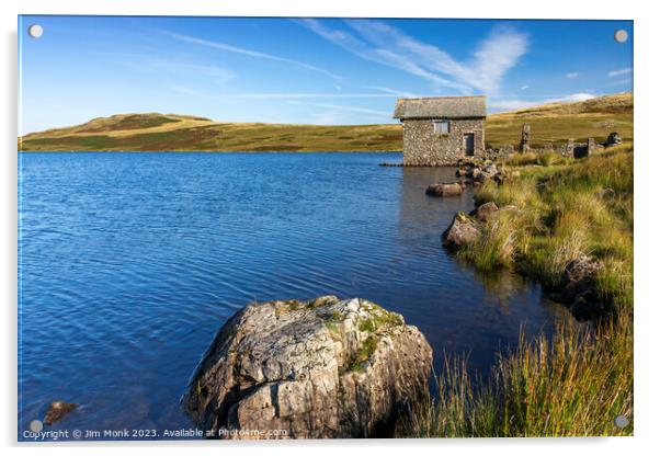 Devoke Water Boathouse, Lake District Acrylic by Jim Monk