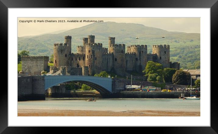 Conwy Castle and road bridge Framed Mounted Print by Mark Chesters