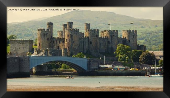 Conwy Castle and road bridge Framed Print by Mark Chesters