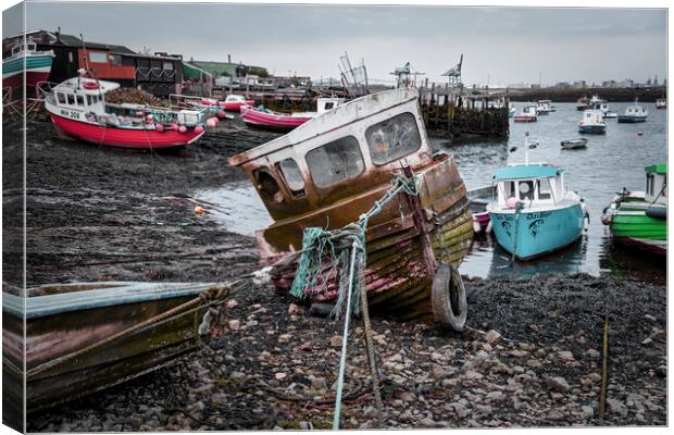 Gritty Beauty: Paddy's Hole South Gare Canvas Print by Tim Hill