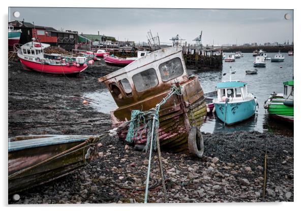 Gritty Beauty: Paddy's Hole South Gare Acrylic by Tim Hill