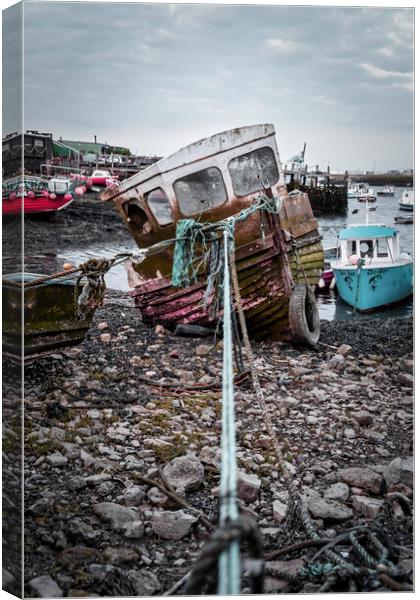 Half a Boat: Paddy's Hole South Gare Canvas Print by Tim Hill