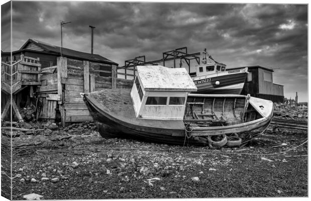 Paddy's Hole, South Gare: Black and White Canvas Print by Tim Hill