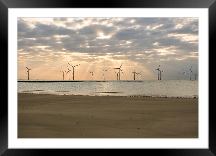 Redcar Wind Farm at South Gare Framed Mounted Print by Tim Hill