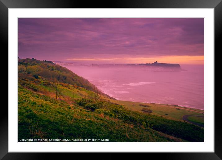 Dawn at Scarborough South Bay Framed Mounted Print by Michael Shannon