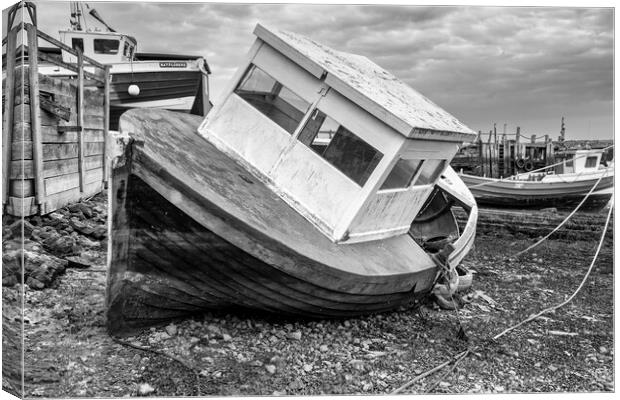 Paddy's Hole, South Gare: Black and White Canvas Print by Tim Hill