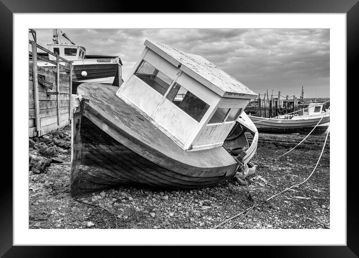 Paddy's Hole, South Gare: Black and White Framed Mounted Print by Tim Hill