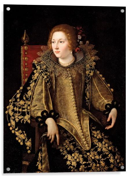 Golden Lady: A Baroque Portrait Acrylic by Luigi Petro