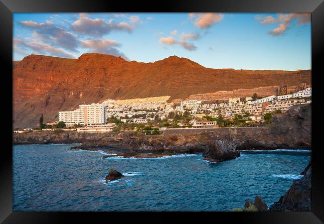 Los Gigantes Town and Cliffs in Tenerife Framed Print by Artur Bogacki