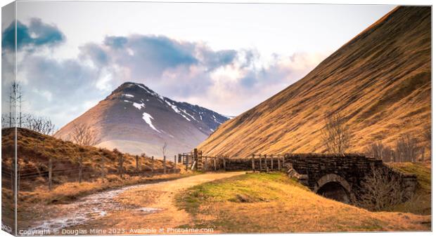 The Old Military Road Out Of Tyndrum Canvas Print by Douglas Milne