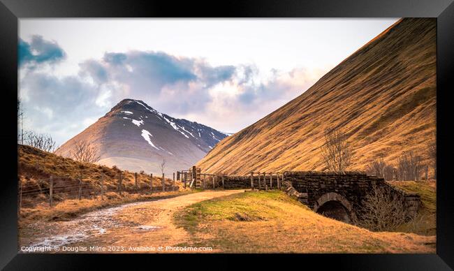 The Old Military Road Out Of Tyndrum Framed Print by Douglas Milne