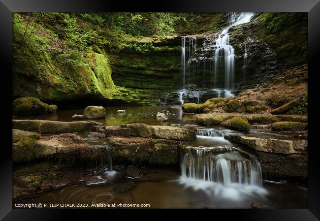 Secluded waterfalls in the Yorkshire dales 891 Framed Print by PHILIP CHALK