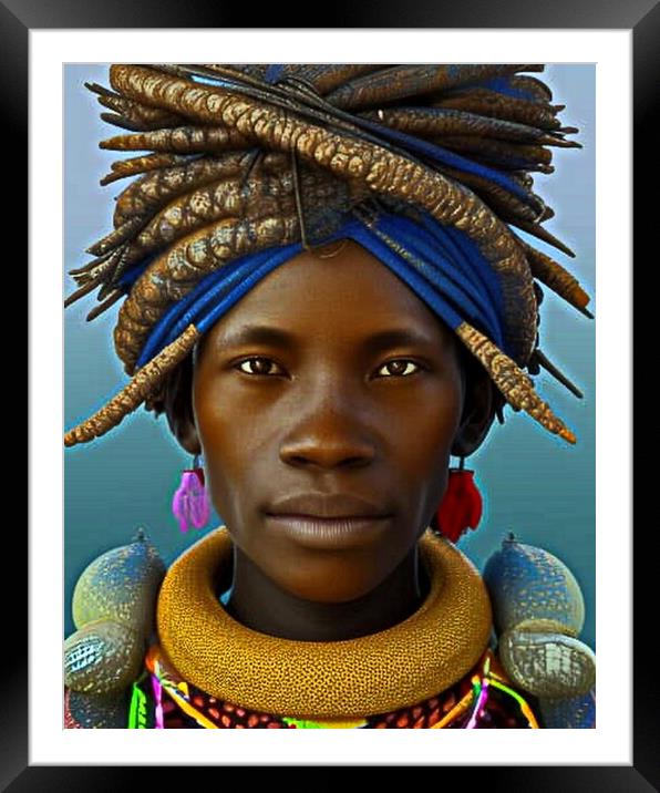 Graceful Bayaka Woman Framed Mounted Print by Luigi Petro