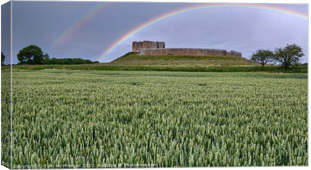 Radiant and Enchanting Rainbow at Duffus Castle Canvas Print by Tom McPherson