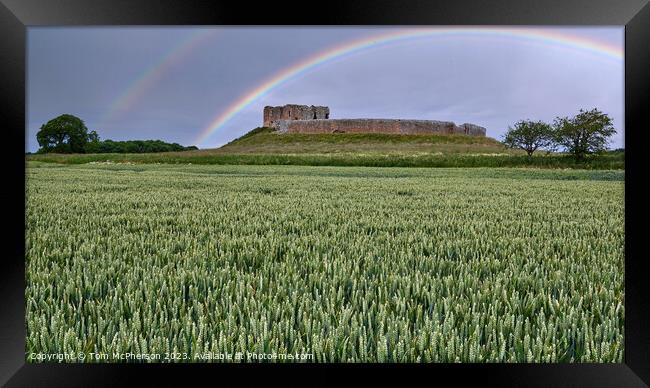 Radiant and Enchanting Rainbow at Duffus Castle Framed Print by Tom McPherson