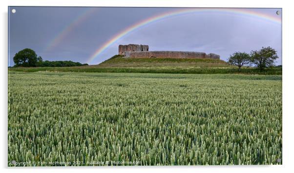 Radiant and Enchanting Rainbow at Duffus Castle Acrylic by Tom McPherson