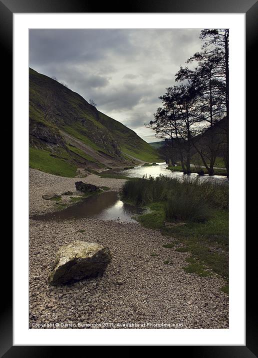 Dovedale, River Dove. Framed Mounted Print by Darren Burroughs