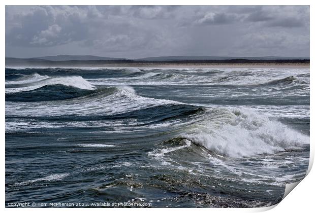 Sea and Surf at Lossiemouth Print by Tom McPherson