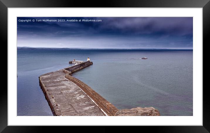 Burghead Bay and Burghead North Pier Seascape Framed Mounted Print by Tom McPherson
