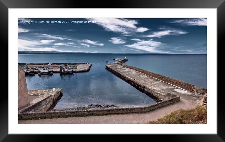 Burghead Harbour Scenic View Framed Mounted Print by Tom McPherson