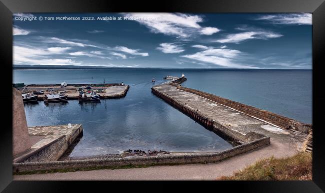 Burghead Harbour Scenic View Framed Print by Tom McPherson