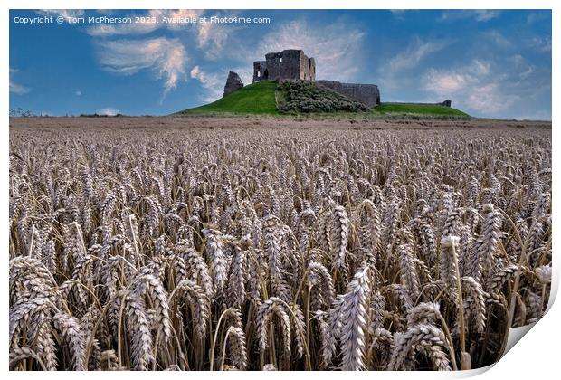 Field of Barley at Duffus Castle Print by Tom McPherson