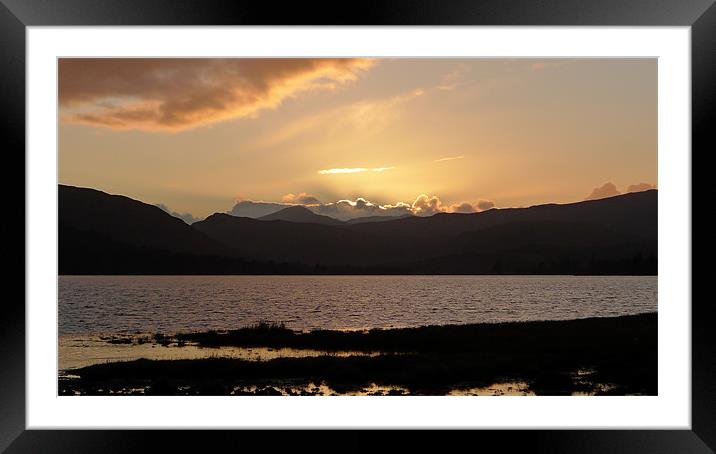 Loch Tulla Sunset. Framed Mounted Print by Greg Osborne