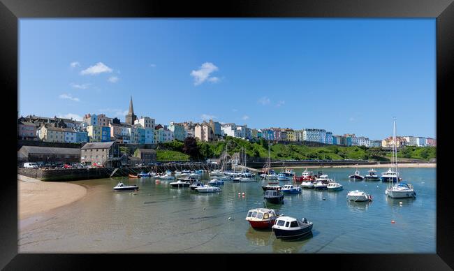 The Harbour at Tenby Framed Print by Richard Downs