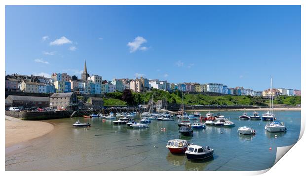 The Harbour at Tenby Print by Richard Downs