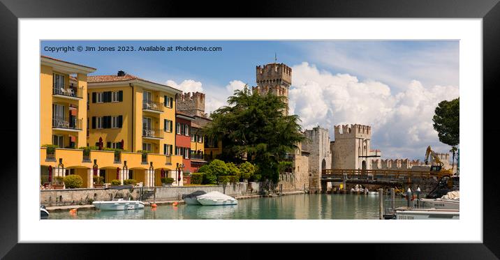 Sirmione Scaligero Castle - Panorama Framed Mounted Print by Jim Jones