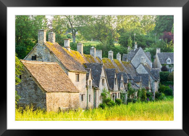 Arlington row cottages in Bibury, Cotswolds Framed Mounted Print by Daugirdas Racys