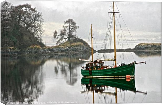 Boat near Ballachulish, Scotland Canvas Print by Mike Travers